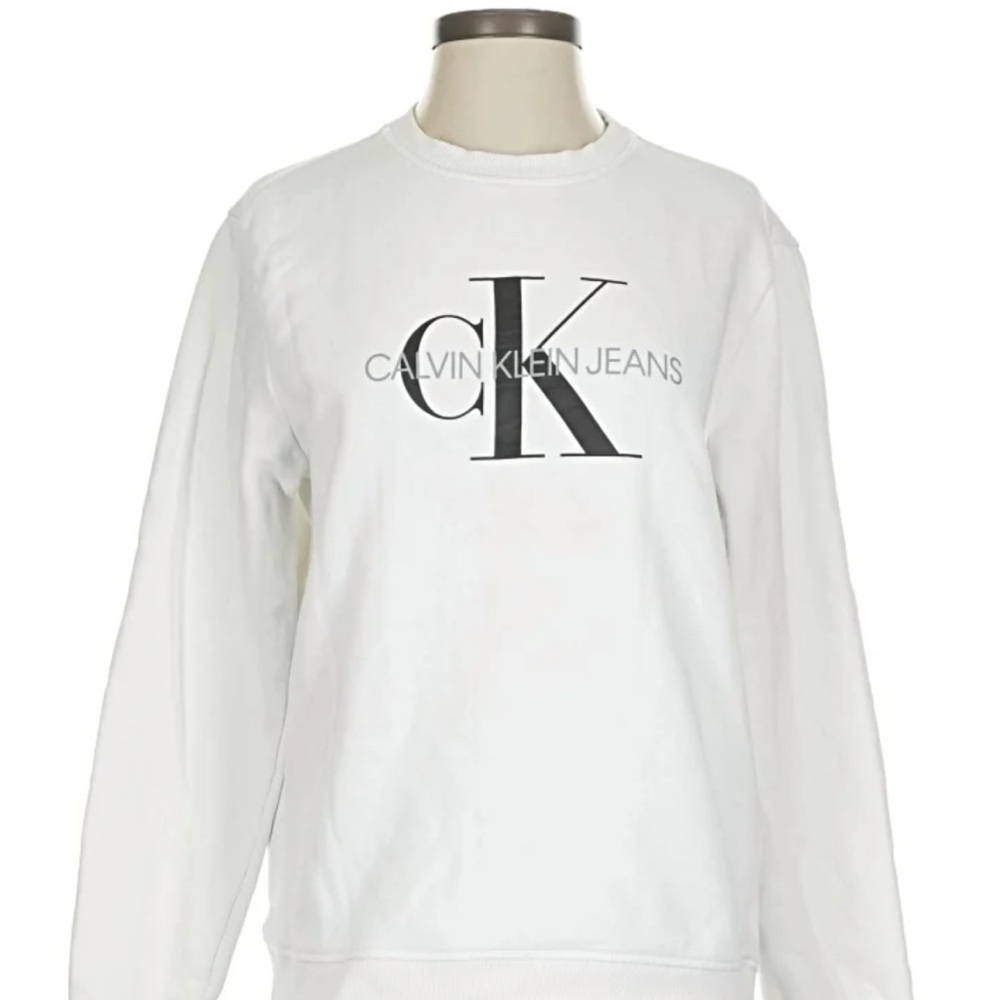 Calvin Klein Jeans White Crewneck Sweatshirt